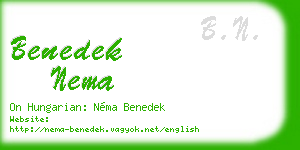 benedek nema business card